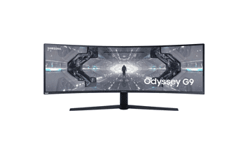 SAMSUNG 49” Odyssey G9 Gaming Monitor, 1000R Curved Screen, QLED, Dual QHD Display, 240Hz, NVIDIA G-SYNC and FreeSync Premium Pro - Black