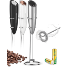 SIMPLETaste Milk Frother Handheld Electric Foam Maker with Stainless Steel Whisk and Stand