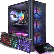 STGAubron Gaming Desktop PC - Intel Core i5 3.2G up to 3.6G - 16G RAM - 512G SSD - Radeon RX 5700 8G GDDR6 - 600M WiFi - BT 5.0 - RGB Fan x 6 - RGB Keyboard & Mouse - W10H64