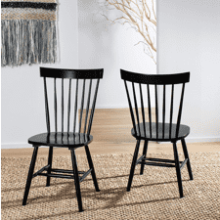 Safavieh Parker Country Farmhouse Wood Black Spindle Side Chair Set of 2