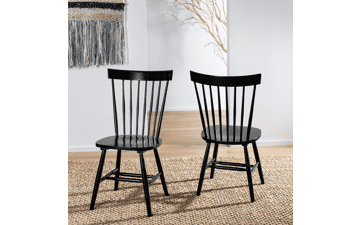 Safavieh Parker Country Farmhouse Wood Black Spindle Side Chair Set of 2