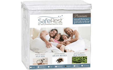 SafeRest Queen Size Cotton Terry Waterproof Mattress Protector