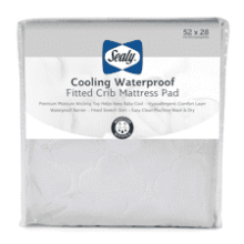 Sealy Cooling Waterproof Toddler Bed and Baby Crib Mattress Pad Cover Protector