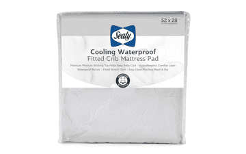 Sealy Cooling Waterproof Toddler Bed and Baby Crib Mattress Pad Cover Protector