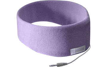 SleepPhones AcousticSheep Classic Corded Headphones for Sleep, Travel, and More - Quiet Lavender Fleece Fabric (Size M)