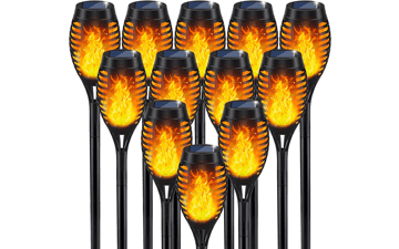 Solar Flame Torch Lights for Garden Decor, 12Pack Outdoor Solar Lights, Waterproof LED Torches for Patio Garden Art