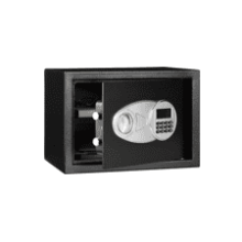 Steel Security Safe and Lock Box with Electronic Keypad - Secure Cash, Jewelry, ID Documents - 0.5 Cubic Feet - Black