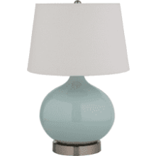 Stone & Beam Round Ceramic Table Lamp - Cyan Blue