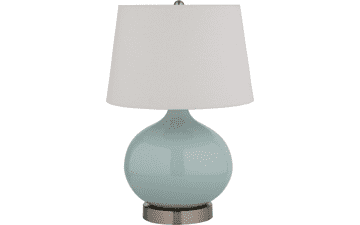 Stone & Beam Round Ceramic Table Lamp - Cyan Blue