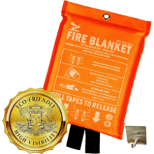 Supa Ant Emergency Fire Blanket - 1 Pack 1500F High Visibility Smother Kitchen Fire Blanket