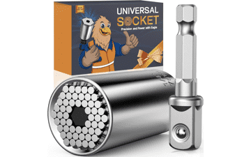 Super Universal Socket - Tool Stocking Stuffers 7-19mm Socket Wrench Set with Power Drill Adapter