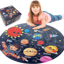 TALGIC Solar System 70 Piece Round Jigsaw Puzzle for Kids 3-10 - Popular Planets & Space Toy