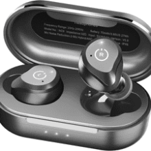 TOZO NC9 Hybrid Active Noise Cancelling Wireless Earbuds - IPX6 Waterproof Bluetooth 5.3 Stereo Earphones - Immersive Sound Deep Bass Headset (Matte Black)