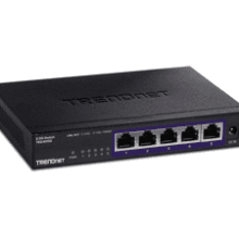 TRENDnet 5-Port 2.5G Switch, 5 x 2.5GBASE-T Ports, 25Gbps Switching Capacity, Fanless, Wall Mountable - Black