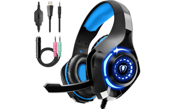 Tatybo Gaming Headset for PS4 PS5 Xbox One Switch PC with Noise Canceling Mic and Deep Bass Stereo Sound