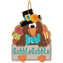 Thanksgiving Door Decorations - Turkey Door Hanger - Gobble Gobble Sign - Thanksgiving Party Decor