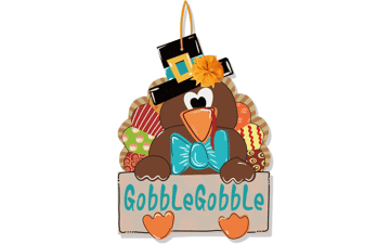 Thanksgiving Door Decorations - Turkey Door Hanger - Gobble Gobble Sign - Thanksgiving Party Decor