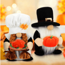 Thanksgiving Pilgrims Gnomes Plush Decorations - Farmhouse Fall Table Centerpieces