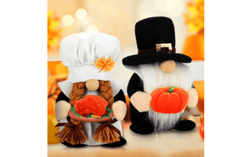 Thanksgiving Pilgrims Gnomes Plush Decorations - Farmhouse Fall Table Centerpieces