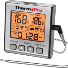 ThermoPro TP16S Digital LCD Meat Thermometer for Cooking and Grilling with Backlight and Kitchen Timer