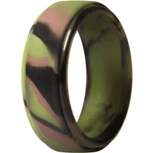 ThunderFit Men's Silicone Wedding Band - Step Edge Rubber Ring, 10mm Wide, 2.5mm Thick