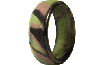 ThunderFit Men's Silicone Wedding Band - Step Edge Rubber Ring, 10mm Wide, 2.5mm Thick