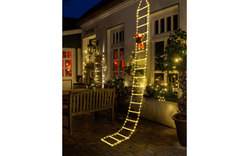 Toodour LED Christmas Lights - 10ft Decorative Ladder Lights with Santa Claus, Indoor Outdoor Xmas Decor (Warm White)