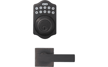 Traditional Electronic Keypad Deadbolt Door Lock with Passage Lever - Oil Rubbed Bronze