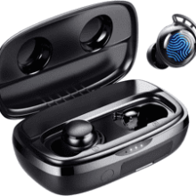 Tribit Wireless Earbuds - 150H Playtime, Bluetooth 5.2, IPX8 Waterproof, Touch Control, True Wireless Bluetooth Earbuds with Mic, Deep Bass, Built-in Mic, Bluetooth Headphones - FlyBuds 3