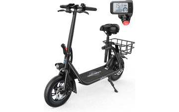 URBANMAX C1 Electric Scooter with Seat, 450W Motor, 22 Miles Range, Foldable for Adults, Max Speed 15.5 Mph, Commuting with Basket