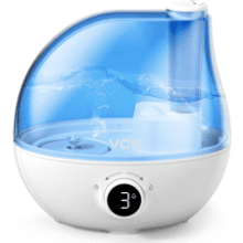 VCK 2.3L Ultrasonic Cool Mist Quiet Air Humidifier - 24 Hours Run Time, Auto Shut-Off, 3 Mist Levels