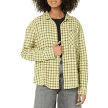 Volcom Women's Plaid Long Sleeve Flannel Shirt