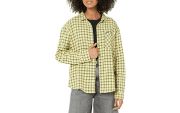 Volcom Women's Plaid Long Sleeve Flannel Shirt