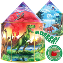 W&O Dinosaur Discovery Kids Tent with Roar Button, Pop Up Tent for Kids, Dinosaur Toys for Girls & Boys, Indoor & Outdoor