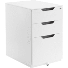 White Mobile File Cabinet With Lock - 3 Drawer - Amazon Basics