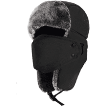 Winter Trapper Hat with Ear Flap and Chin Strap - Windproof Mask - 22-24″ - Hats for Women and Men