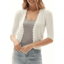 Women's Cropped Cardigan Knit Shrug for Dresses and Tops - Lightweight and Soft