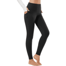 Women's Fleece Lined Leggings - Thermal Warm Winter Tights - High Waisted Yoga Pants with Pockets