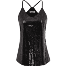 Women's Sparkle Shimmer Camisole Vest Sequin Tank Tops