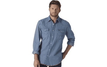 Wrangler Men's Cowboy Cut Western Long Sleeve Snap Work Shirt