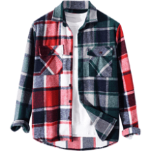 ZAFUL Mens Plaid Shirt - Long Sleeves - Classic Flannel Button Down Jacket Tops