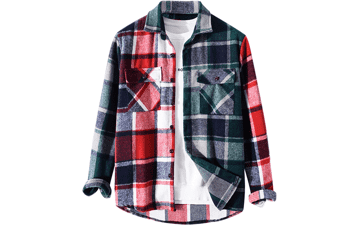 ZAFUL Mens Plaid Shirt - Long Sleeves - Classic Flannel Button Down Jacket Tops