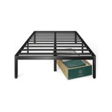 ZINUS Van 16 Inch Metal Platform Bed Frame - Steel Slat Support - Easy Assembly - Black - Queen