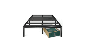 ZINUS Van 16 Inch Metal Platform Bed Frame - Steel Slat Support - Easy Assembly - Black - Queen