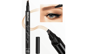 iMethod Eyebrow Pen - Micro-Fork Tip Applicator for Effortless Natural Looking Brows, Dark Brown