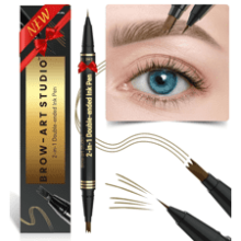 iMethod Microblading Eyebrow Pencil - 2-in-1 Dual-Ended Eyebrow Pen with Micro-Fork-Tip Applicator & Brush-Tip - Natural-Looking Brows, All Day Stay, Light Brown