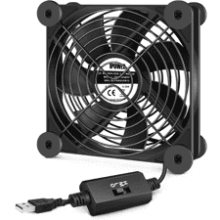 iPower 120mm Silent USB Plant Ventilation Fan with Speed Controller - Hydroponics Grow Tent, Greenhouse Air Circulation - Single, Black