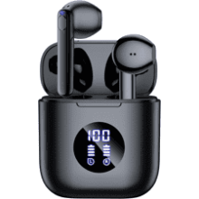 occiam Wireless Earbuds Bluetooth 5.3 Headphones 64Hrs Playback Bass Sound with Waterproof in-Ear Earphones Wireless Charging Case for Sport Phone Laptop - Black