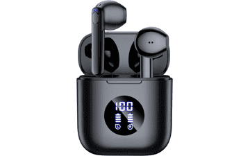 occiam Wireless Earbuds Bluetooth 5.3 Headphones 64Hrs Playback Bass Sound with Waterproof in-Ear Earphones Wireless Charging Case for Sport Phone Laptop - Black