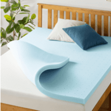 2 Inch Ventilated Memory Foam Mattress Topper with Cooling Gel Infusion - Queen Size, Blue